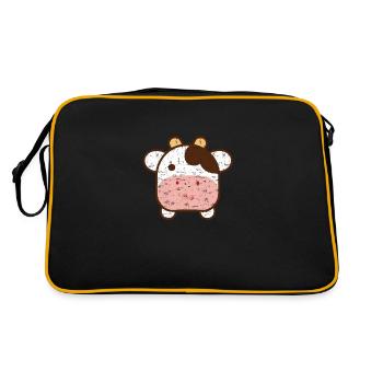 Mignonne vache Emo dans le style Kawaii - Sac Retro - noir/or - Dos