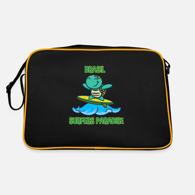 Tortue sur planche de surf avec pilule solaire Sac Retro