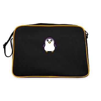 Cute Kawaii Penguin - Cute Animal Design pour K - Sac Retro - noir/or - Dos