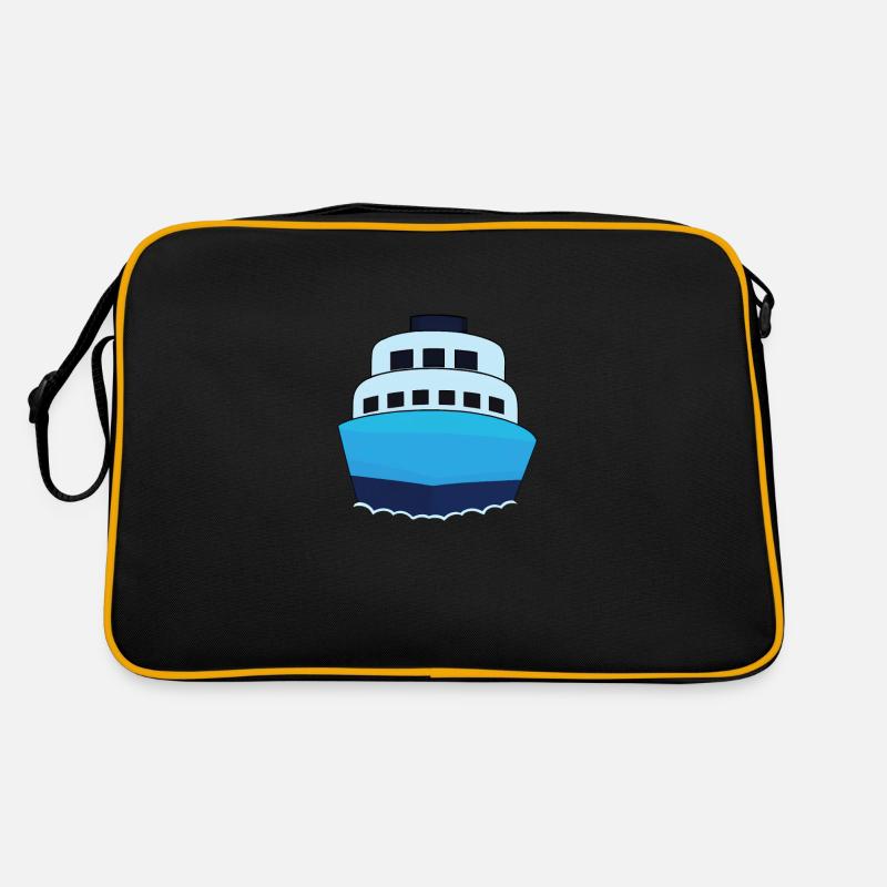 Design de bateau de croisière Bleu Minimaliste Sac Retro