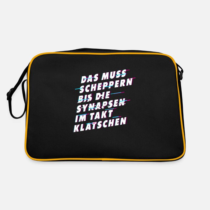 Muss scheppern bis Synapsen klatschen Retro Tasche