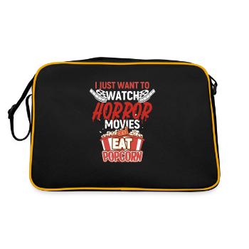 Horror Filme & Popcorn - Retro Tasche - Schwarz/Gold - Hinten