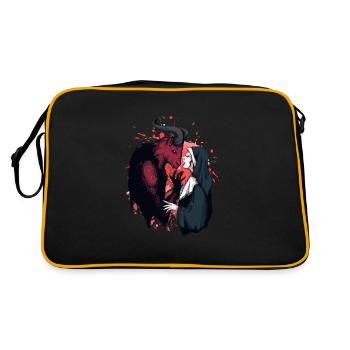 Vergib mir Vater - vom Teufel besessen - Retro Tasche - Schwarz/Gold - Hinten