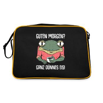 Guten Morgen? Ganz dünnes Eis - Retro Tasche - Schwarz/Gold - Hinten