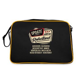Update Ich bin im Ruhestand - Retro Tasche - Schwarz/Gold - Hinten