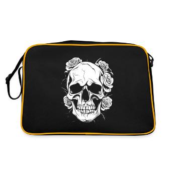 Crâne Crâne Roses Gothique Rose Goth - Sac Retro - noir/or - Dos