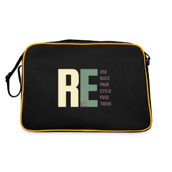 Durabilité, environnement, protestation, changement climatique - Sac Retro - noir/or - Dos