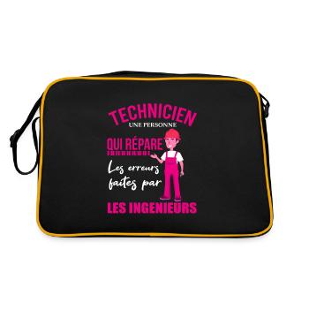 Technician shirt • Maintenance • Gift - Retro Bag - black/gold - Back