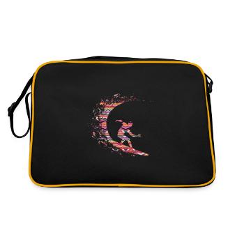 Abstract surfer wave - Retro Bag - black/gold - Back