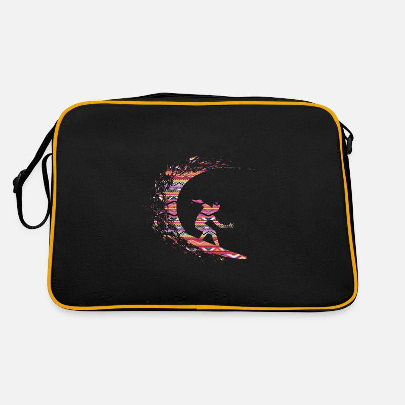 Abstract surfer wave Retro Bag