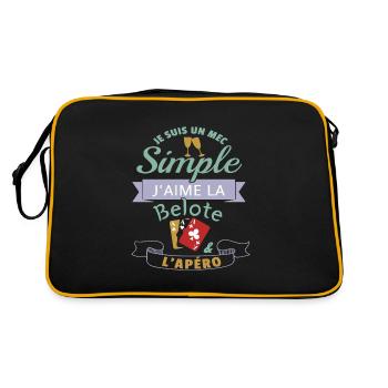 J´aime la belote et l apéro cadeau - Sac Retro - noir/or - Dos