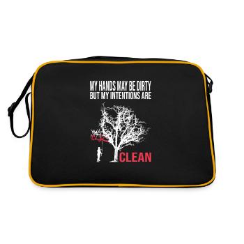 Maler - Retro Tasche - Schwarz/Gold - Hinten