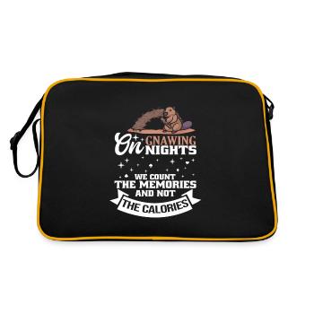 Biber Nutria - Retro Tasche - Schwarz/Gold - Hinten