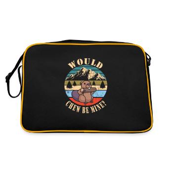 Biber Nutria - Retro Tasche - Schwarz/Gold - Hinten