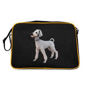 Bedlington Terrier - Retro Tasche - Schwarz/Gold - Hinten