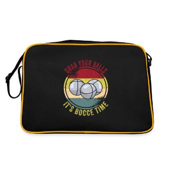 Bocce - Retro Tasche - Schwarz/Gold - Hinten