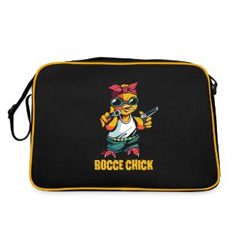 Bocce - Retro Tasche - Schwarz/Gold - Hinten