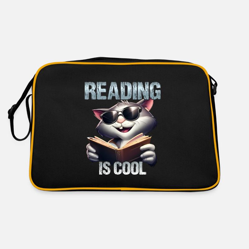 Reading is cool Katze Retro Tasche