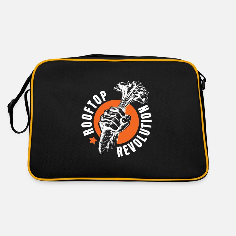 Kleingarten in der Stadt Retro Tasche