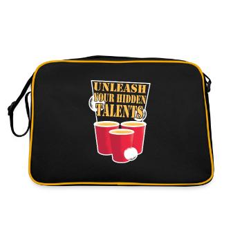 Trinkspiel - Retro Tasche - Schwarz/Gold - Hinten