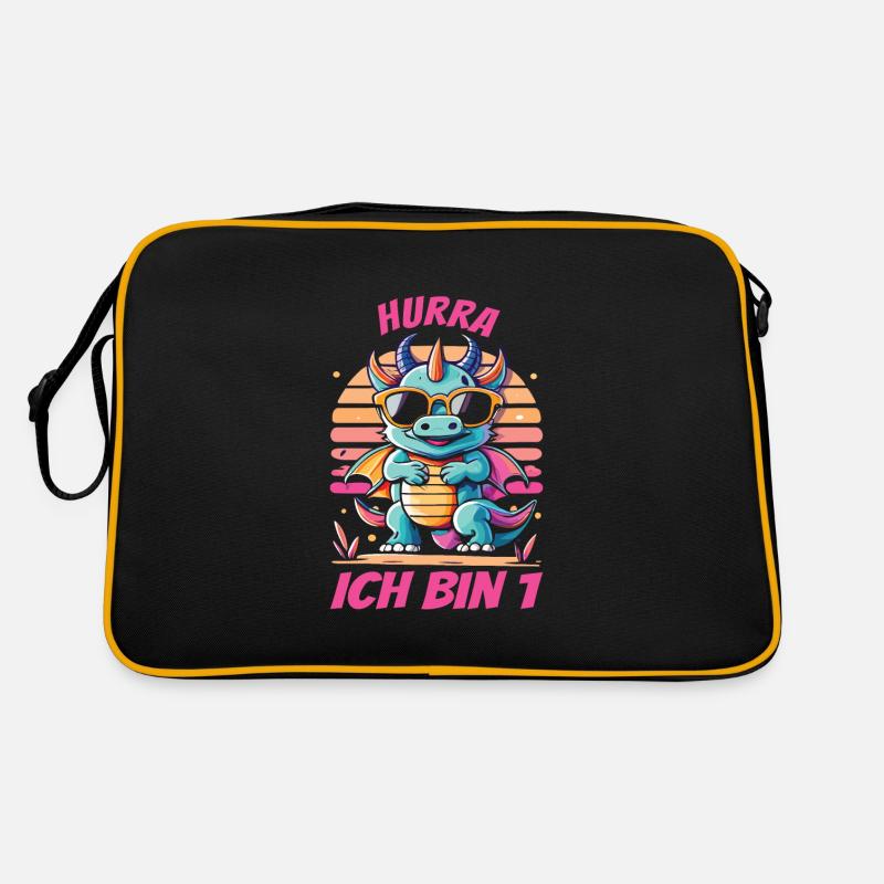 1. Geburtstag - Retro Tasche - Schwarz/Gold