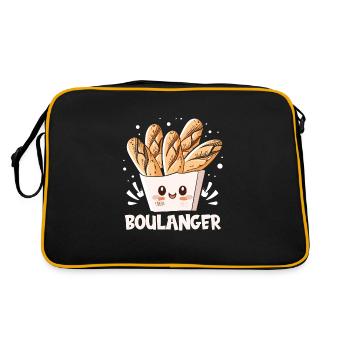 Französisches Essen - Retro Tasche - Schwarz/Gold - Hinten