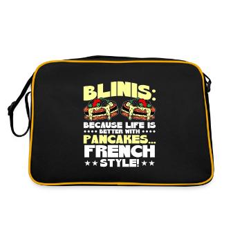 Französisches Essen - Retro Tasche - Schwarz/Gold - Hinten