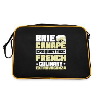 Französisches Essen - Retro Tasche - Schwarz/Gold - Hinten