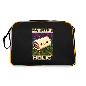 Italienisches Essen - Retro Tasche - Schwarz/Gold - Hinten