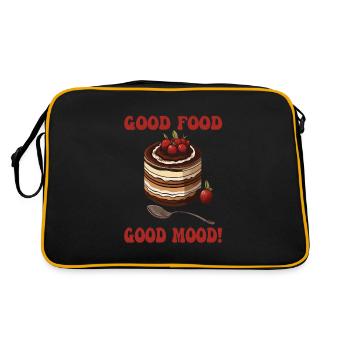 Italienisches Essen - Retro Tasche - Schwarz/Gold - Hinten