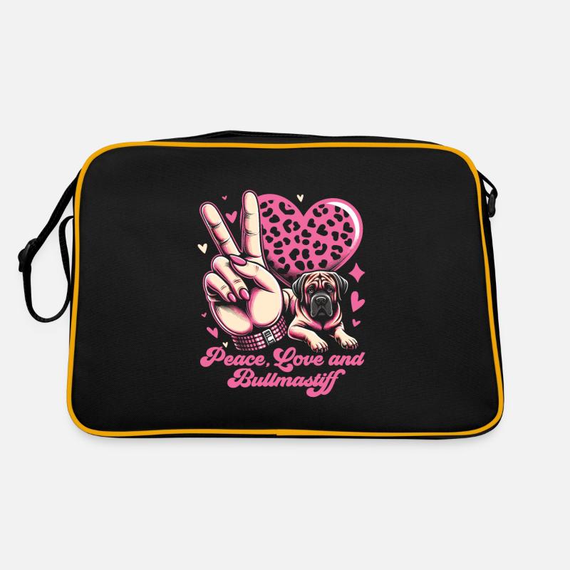 Bullmastiff - Retro Tasche - Schwarz/Gold