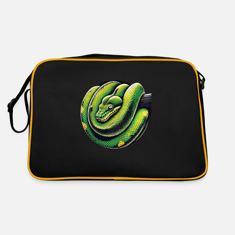 Schlange - Retro Tasche - Schwarz/Gold