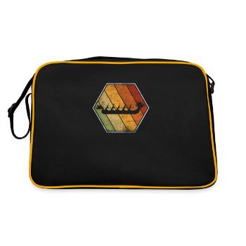 Dragon boat retro vintage paddler paddle boat - Retro Bag - black/gold - Back