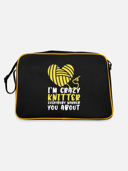 Crazy knitter - Retro Bag - black/gold