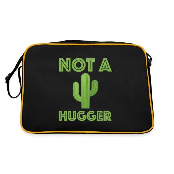 No hugger | Hug, cactus, funny sayings - Retro Bag - black/gold - Back