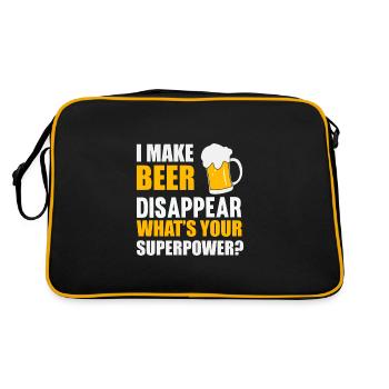 make Beer disappear whats your Superpower Beer - Retro Bag - black/gold - Back