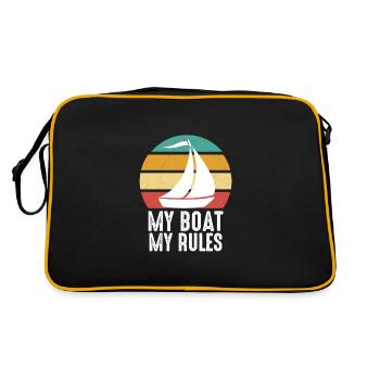 My Boat My Rules Sail Boat Kaptain - Sac Retro - noir/or - Dos