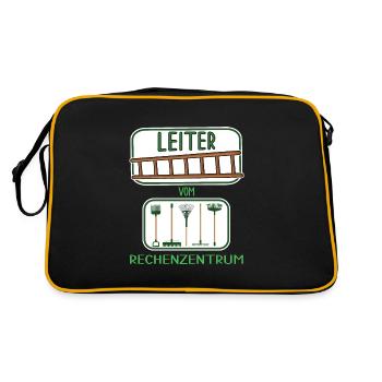 garten kleingarten leiter vom rechenzentrum ernte - Retro Tasche - Schwarz/Gold - Hinten