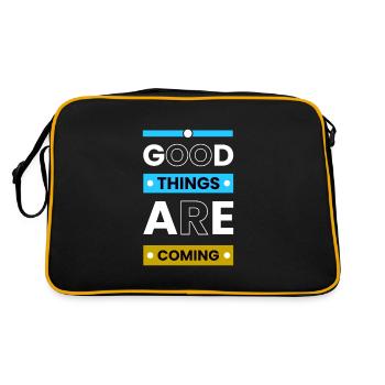 Good things are coming positive Quotes - Retro Bag - black/gold - Back