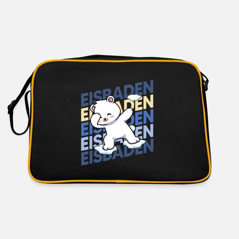 Eisbader coolest Eisbär beim Winterschwimmen Retro Tasche