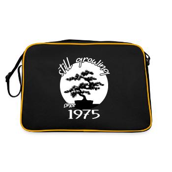 1975 Anniversaire Bonsaï arbre « Toujours en croissance » Nebari - Sac Retro - noir/or - Dos