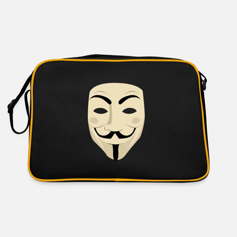 M. Masque anonyme Pirate informatique - Sac Retro - noir/or