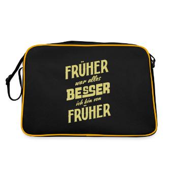 Früher war alles Besser ich bin von Früher Spruch - Retro Tasche - Schwarz/Gold - Hinten