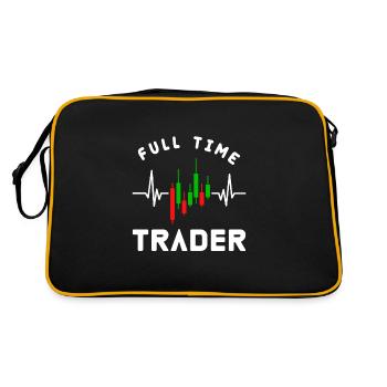 The Full Time Trader Trading Charts Diagram Stocks - Retro Bag - black/gold - Back