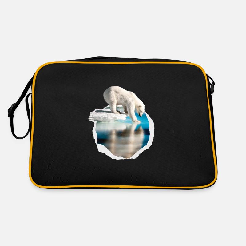 Ein weisses polar Bär auf der Eisscholle weiss Bär Retro Tasche