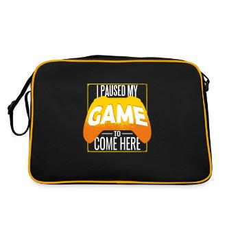 I Paused MY Game to be here Gamer Gaming - Retro Bag - black/gold - Back