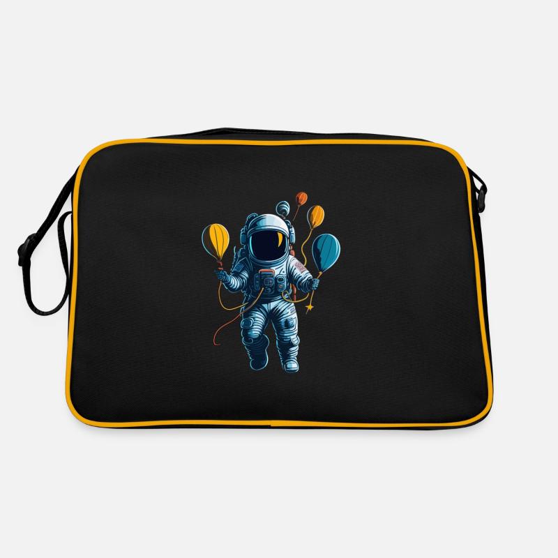 Astronaute avec des montgolfières dans l’espace Sac Retro