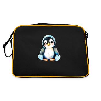 Un petit mignon bébé pingouin oiseau pingouins - Sac Retro - noir/or - Dos