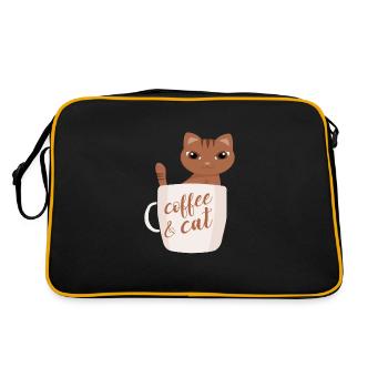 Café et chats Kaffee und Katzen - Sac Retro - noir/or - Dos