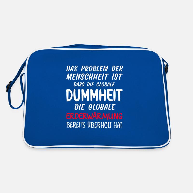 Das Problem der Menschheit Klimaschutz Erwärmung Retro Tasche